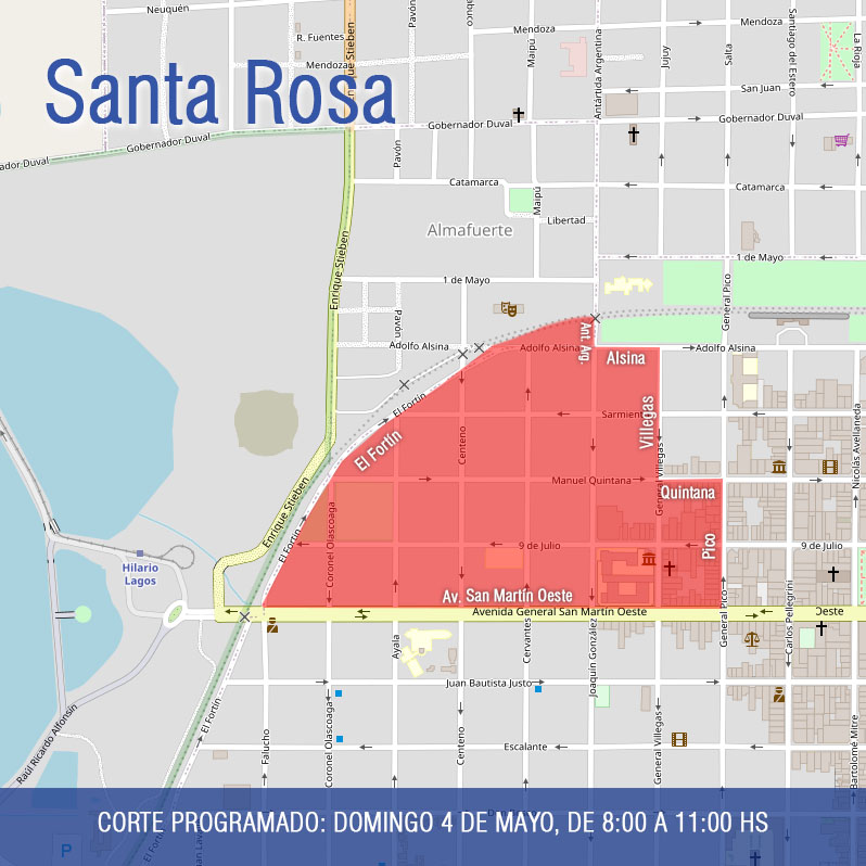 Prestá atención: el domingo cortan la electricidad en el centro de Santa Rosa