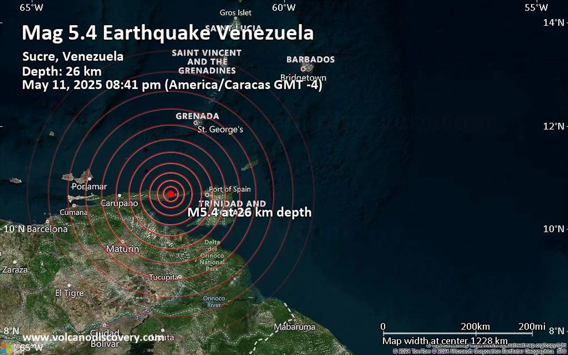 Ahora un terremoto de magnitud 4,9 se registró frente a las costas de Venezuela