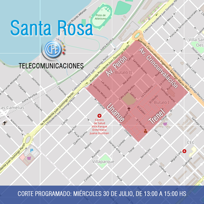 La CPE cortará servicios en algunos barrios santarroseños