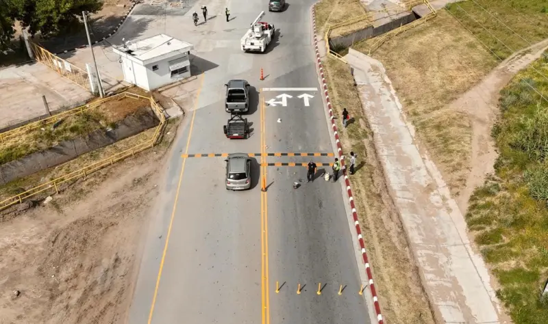 Terminaron las obras de señalización vial y asfalto en el ingreso del Parque Industrial