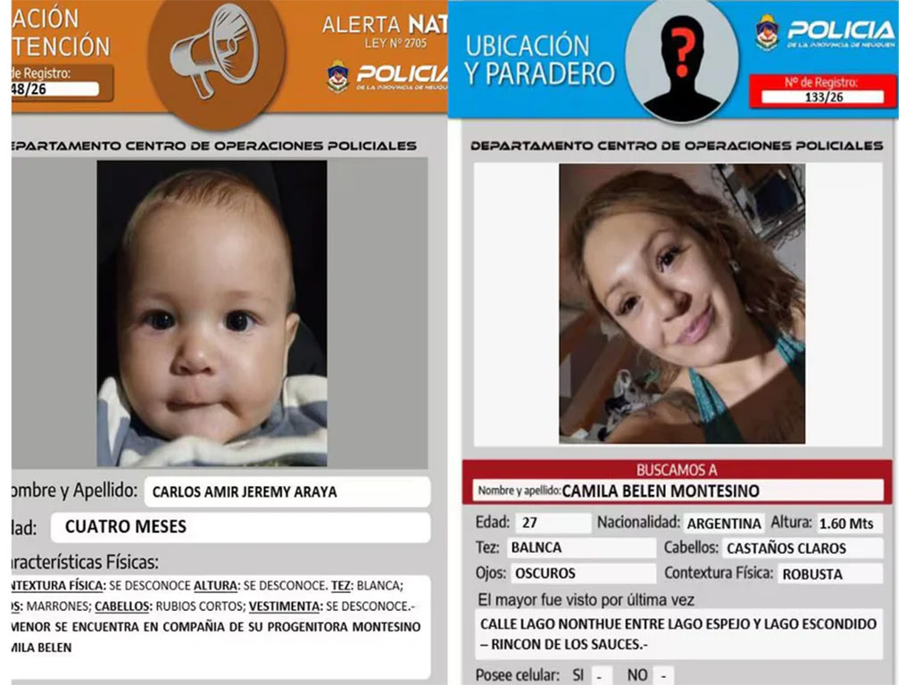 Alerta en Neuquén: desaparecieron una mamá y su bebé