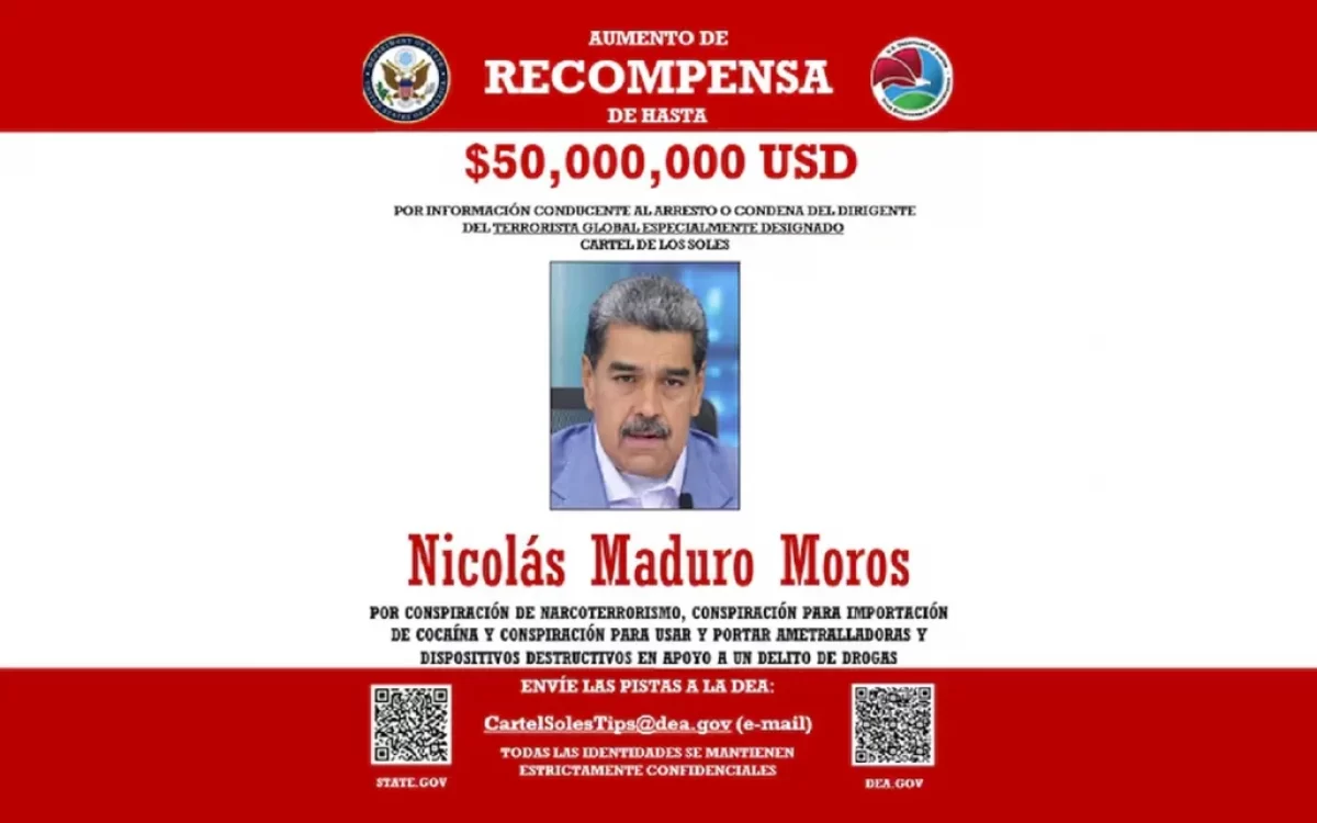 50 millones de dólares: Estados Unidos duplicó la recompensa por Maduro
